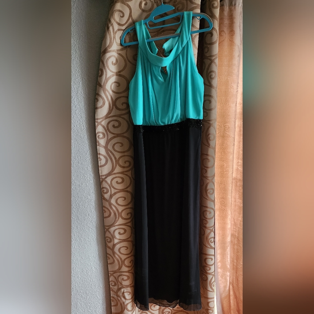 Teal and black dress size 20